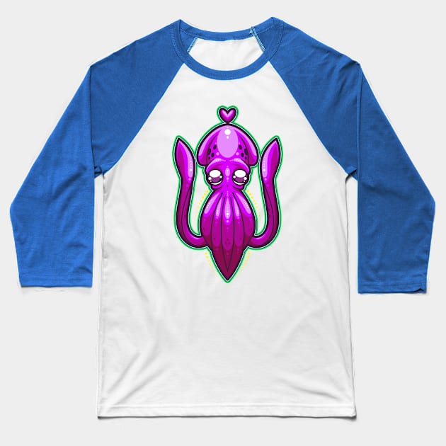 Squid Love Baseball T-Shirt by ArtisticDyslexia